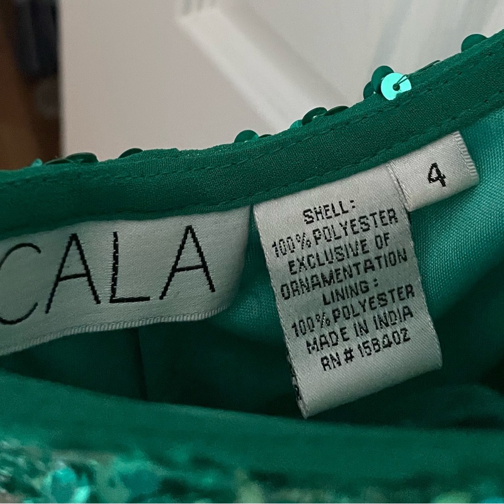 Scala emerald green beaded gown